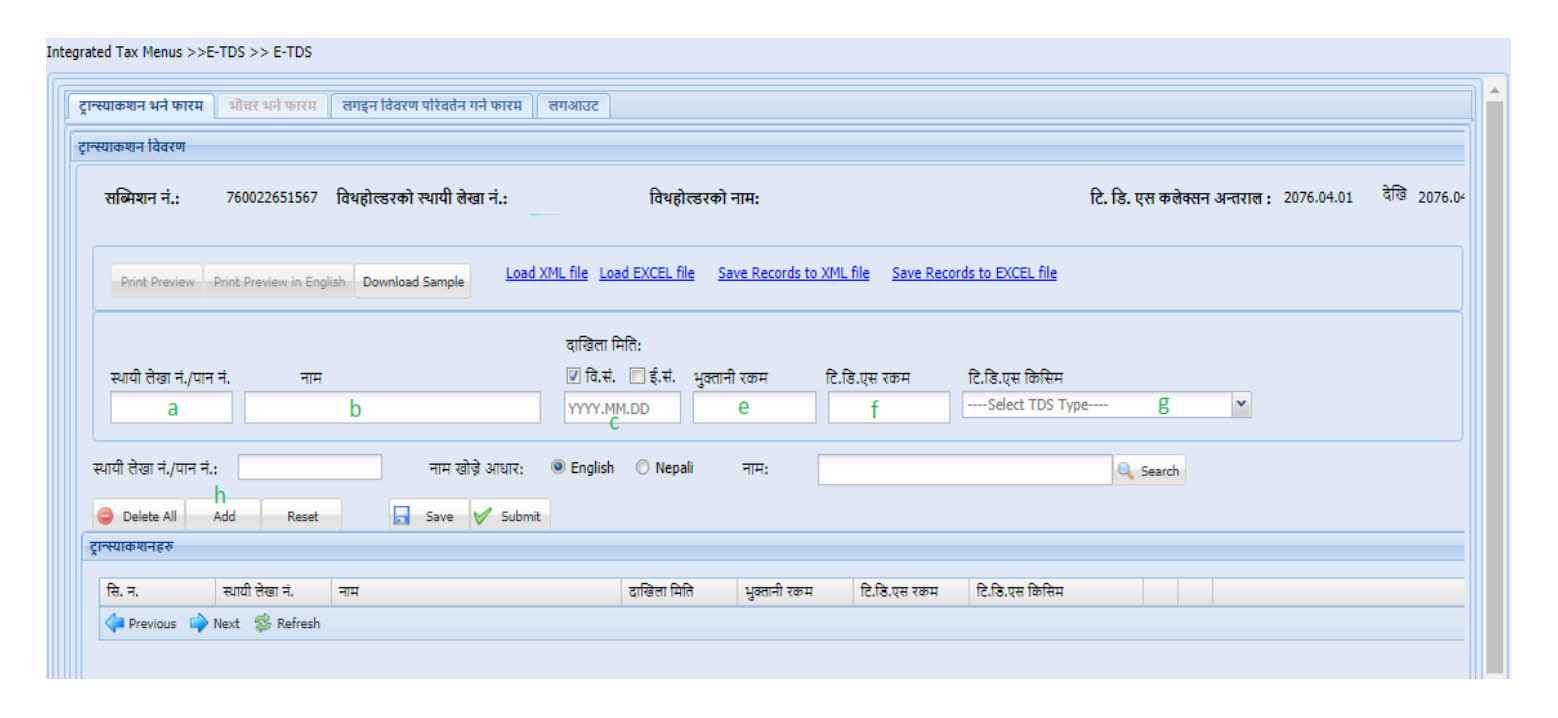 Process of ETDS Filling